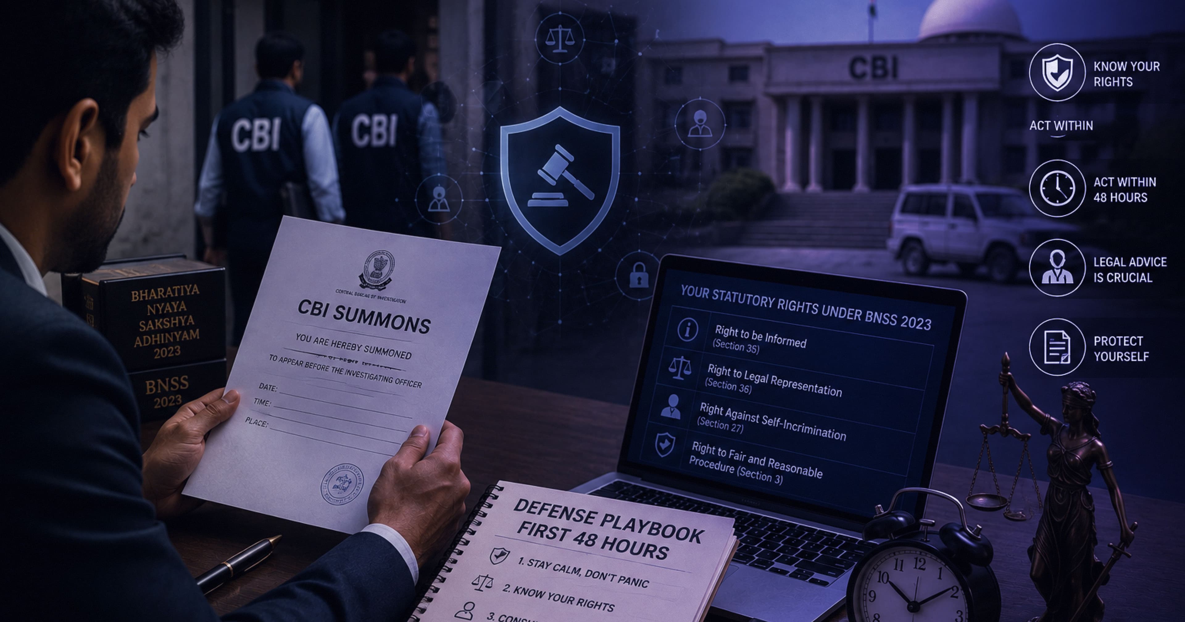 CBI Summons Received? Your First 48-Hour Defence Playbook and Statutory Rights Under BNSS 2023