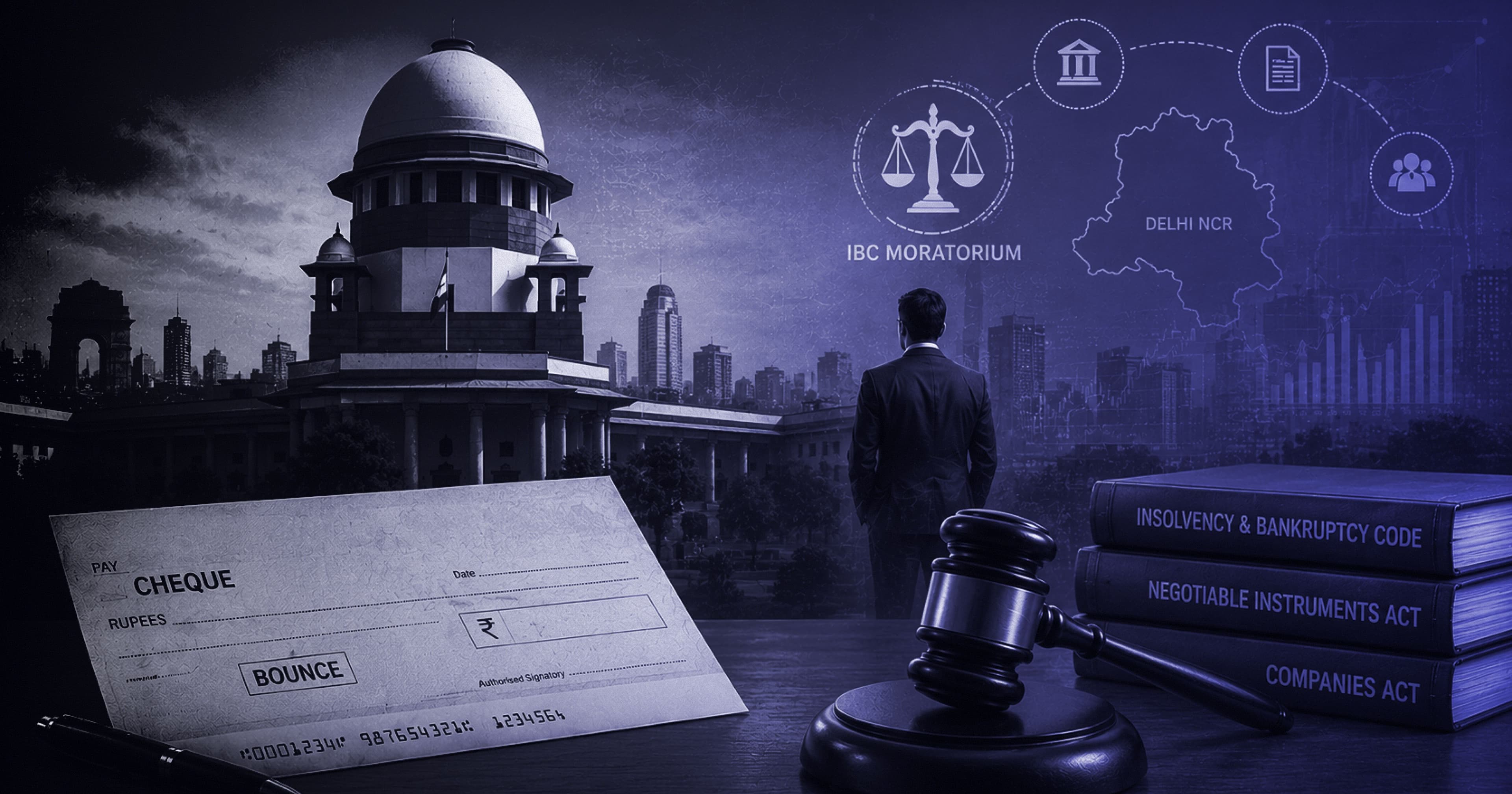 Supreme Court on Cheque Bounce vs IBC Moratorium 2026: Implications for Delhi NCR